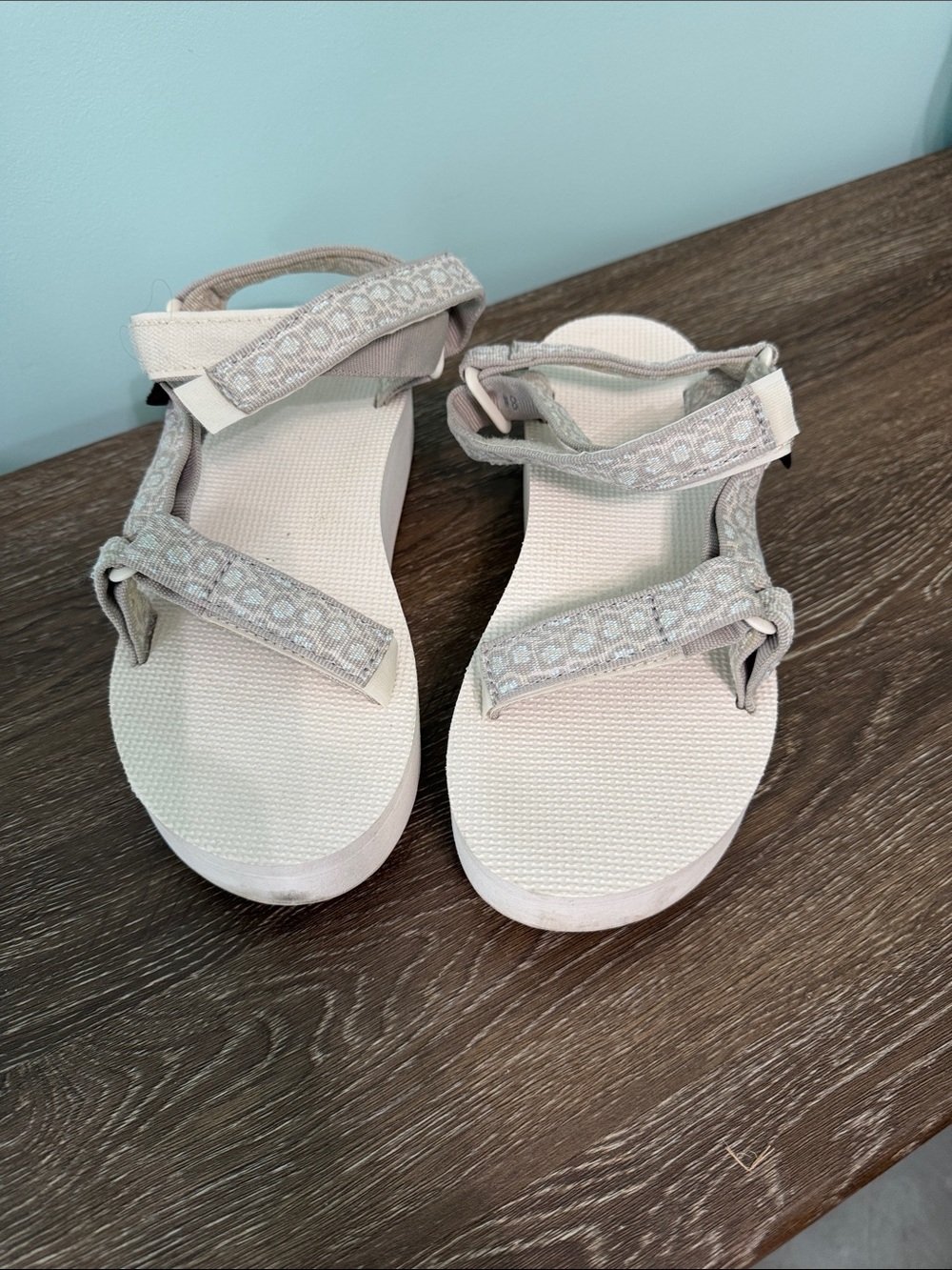 Teva Light Gray Patterned Platform Sandals